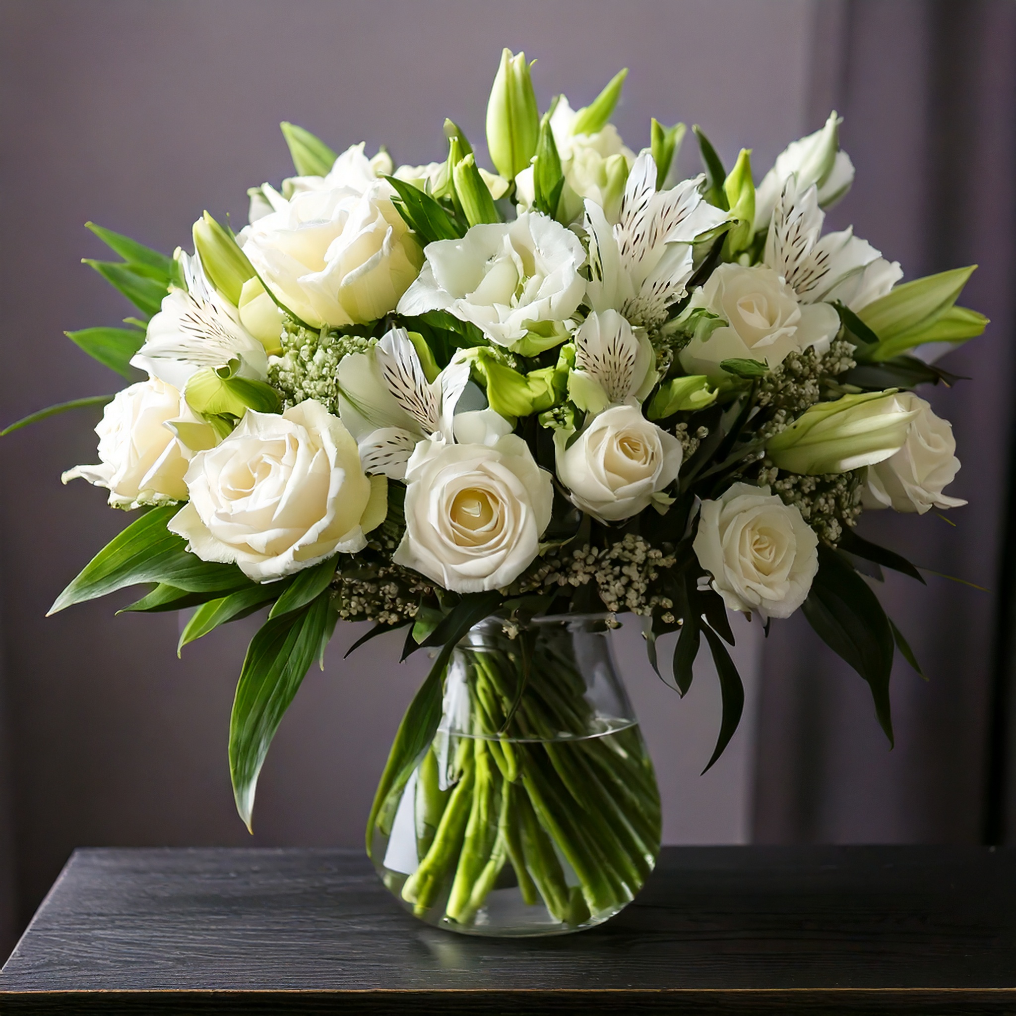 white flower bouquet in a vase white flower bouquet in a vase - NJ flower shop