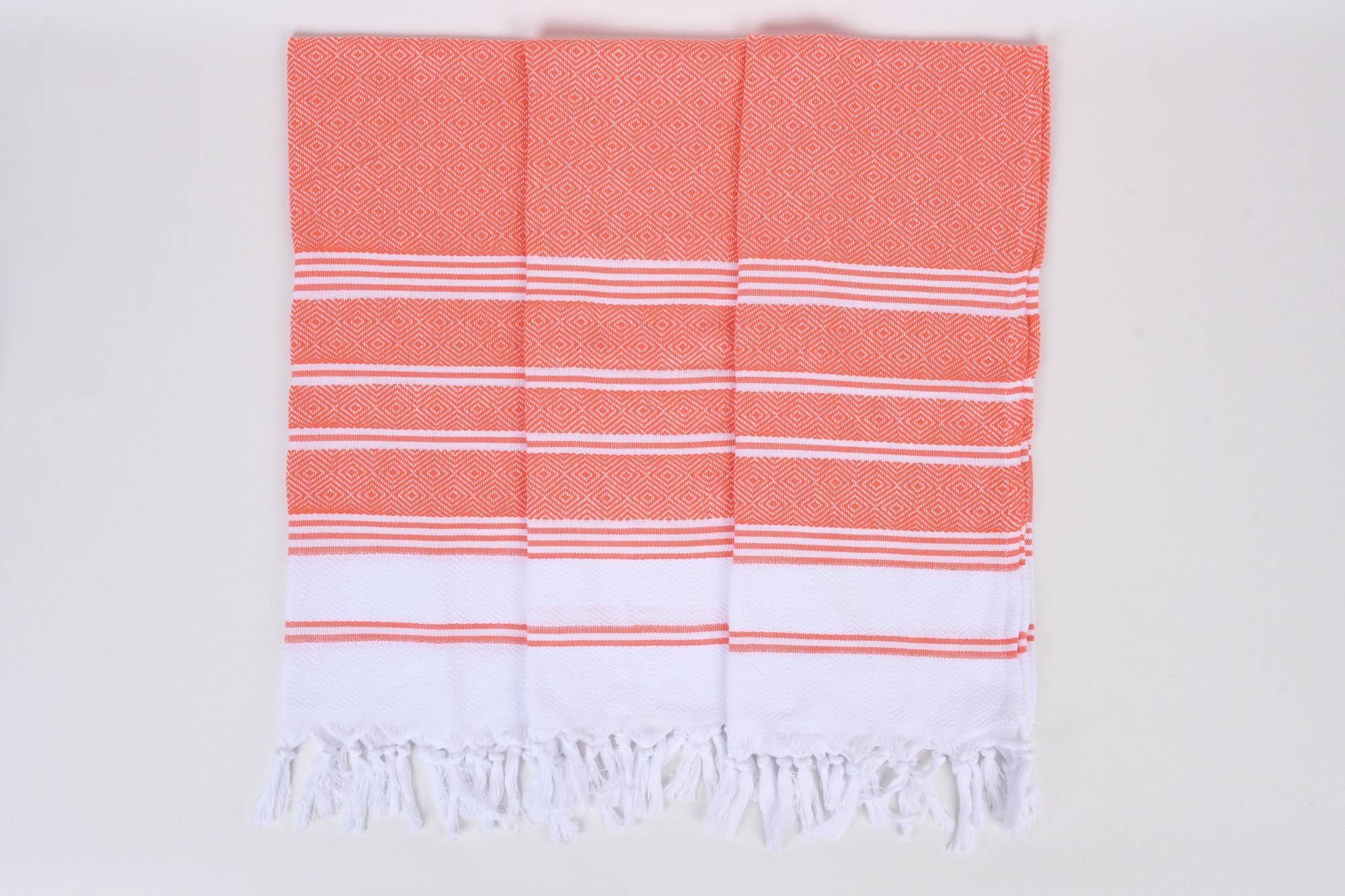 Turkish Peshkir Hand Towels in Coral (2) Turkish Peshkir Hand Towel in Coral