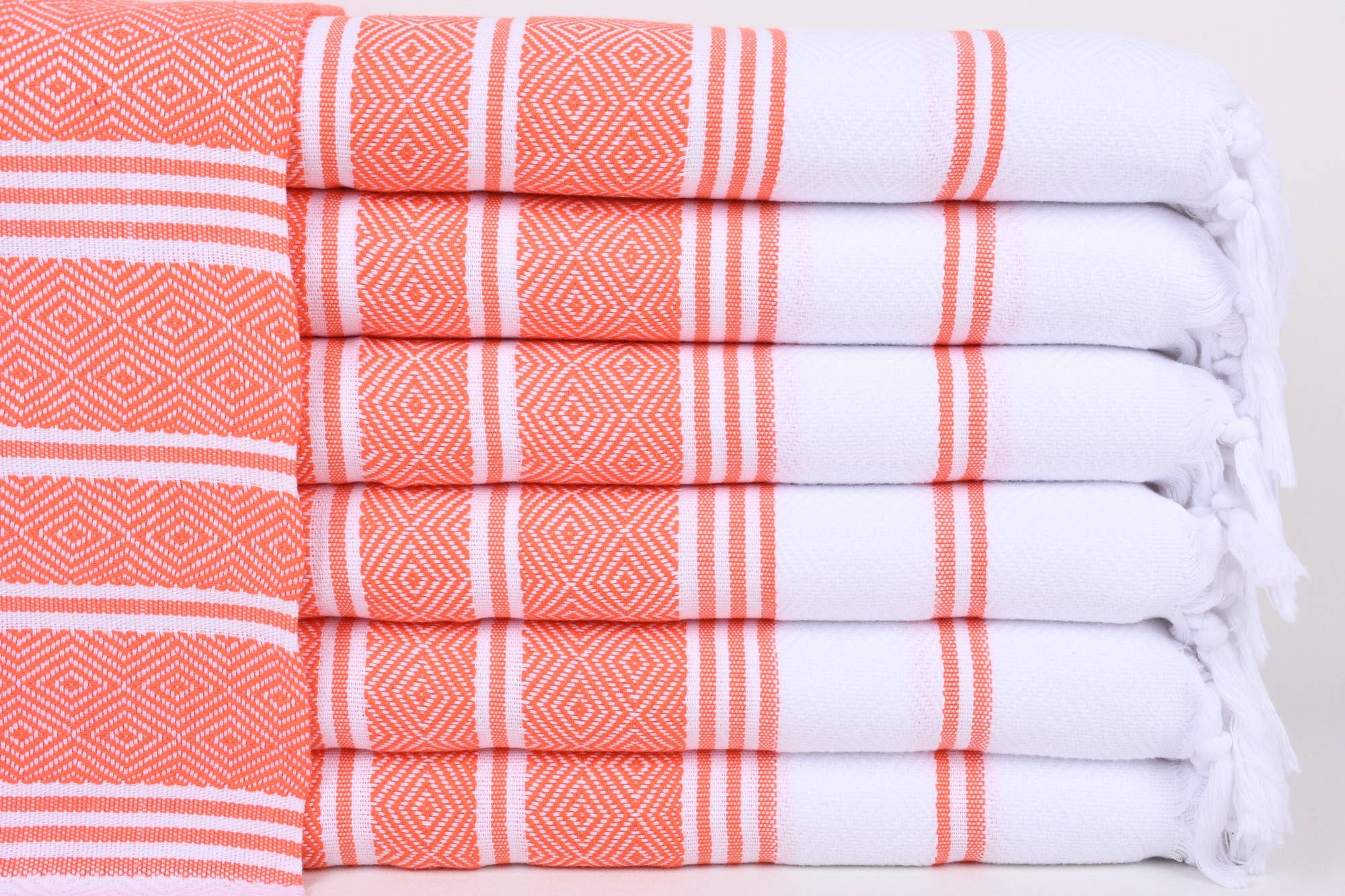 Turkish Peshkir Hand Towel in Coral